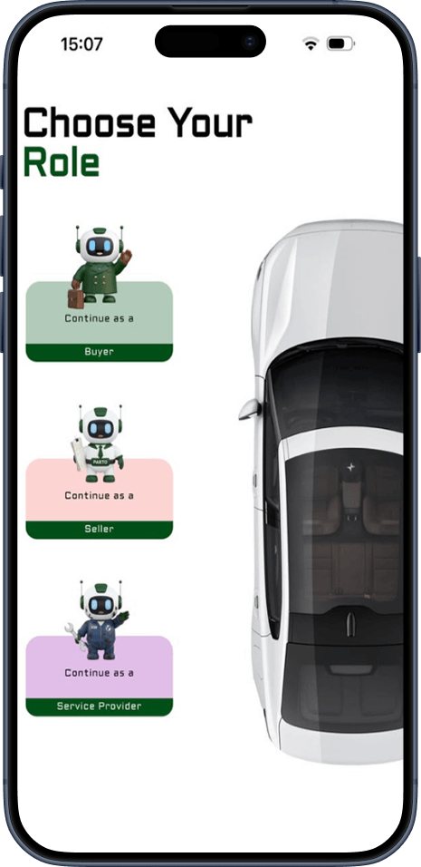 Mobile app screen
